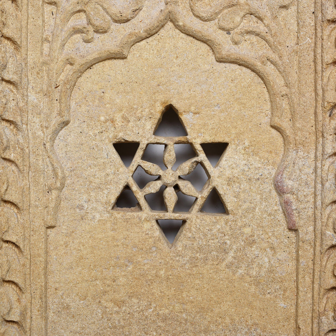 Carving Detail Of Carved Mughal Style Stone Panel From Jaiselmer - 19thC | Indigo Antiques