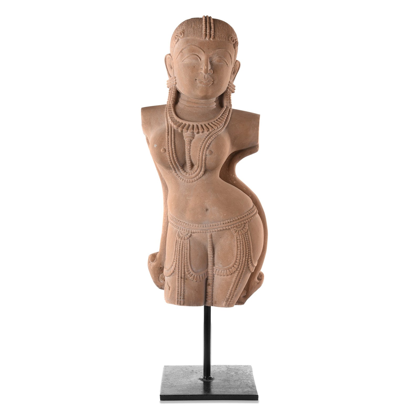 Carved Stone Apsara - 26 x 16 x 60 (wxdxh cms) - A6188