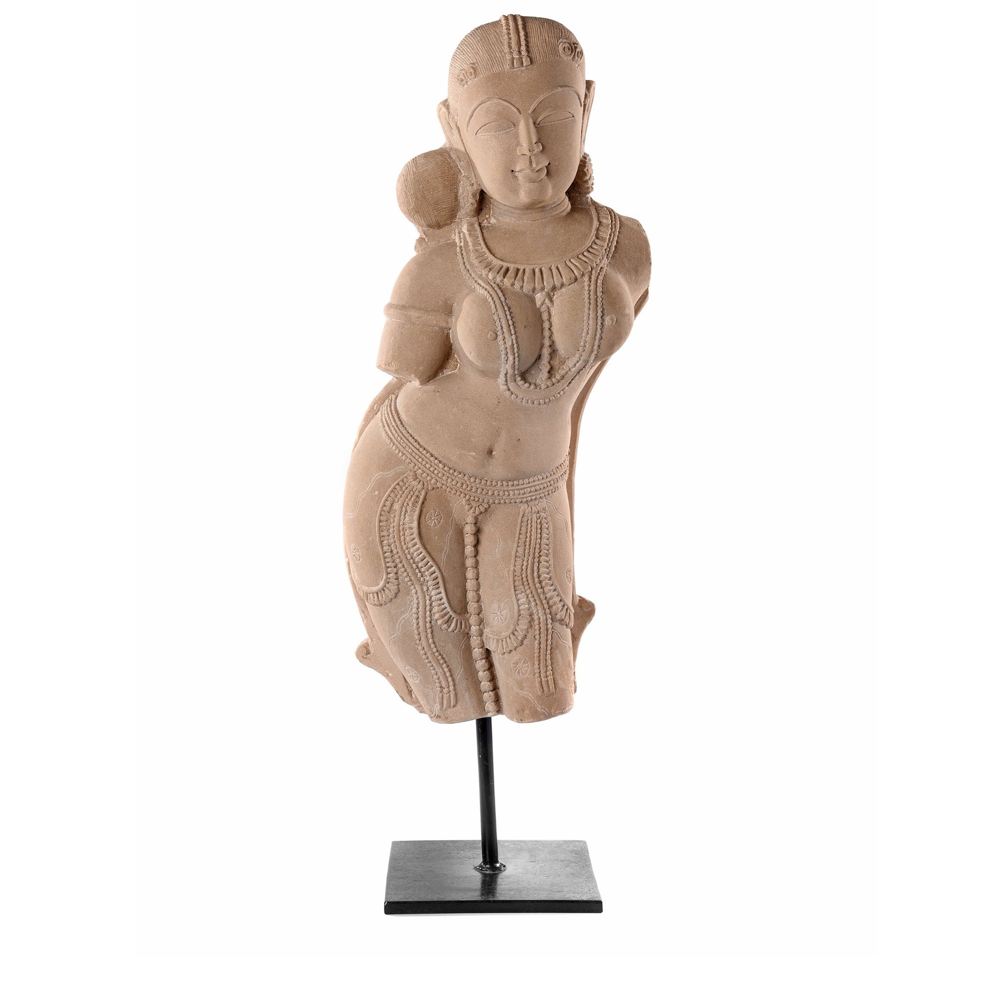 Carved Stone Apsara - 26 x 16 x 64 (wxdxh cms) - A6189