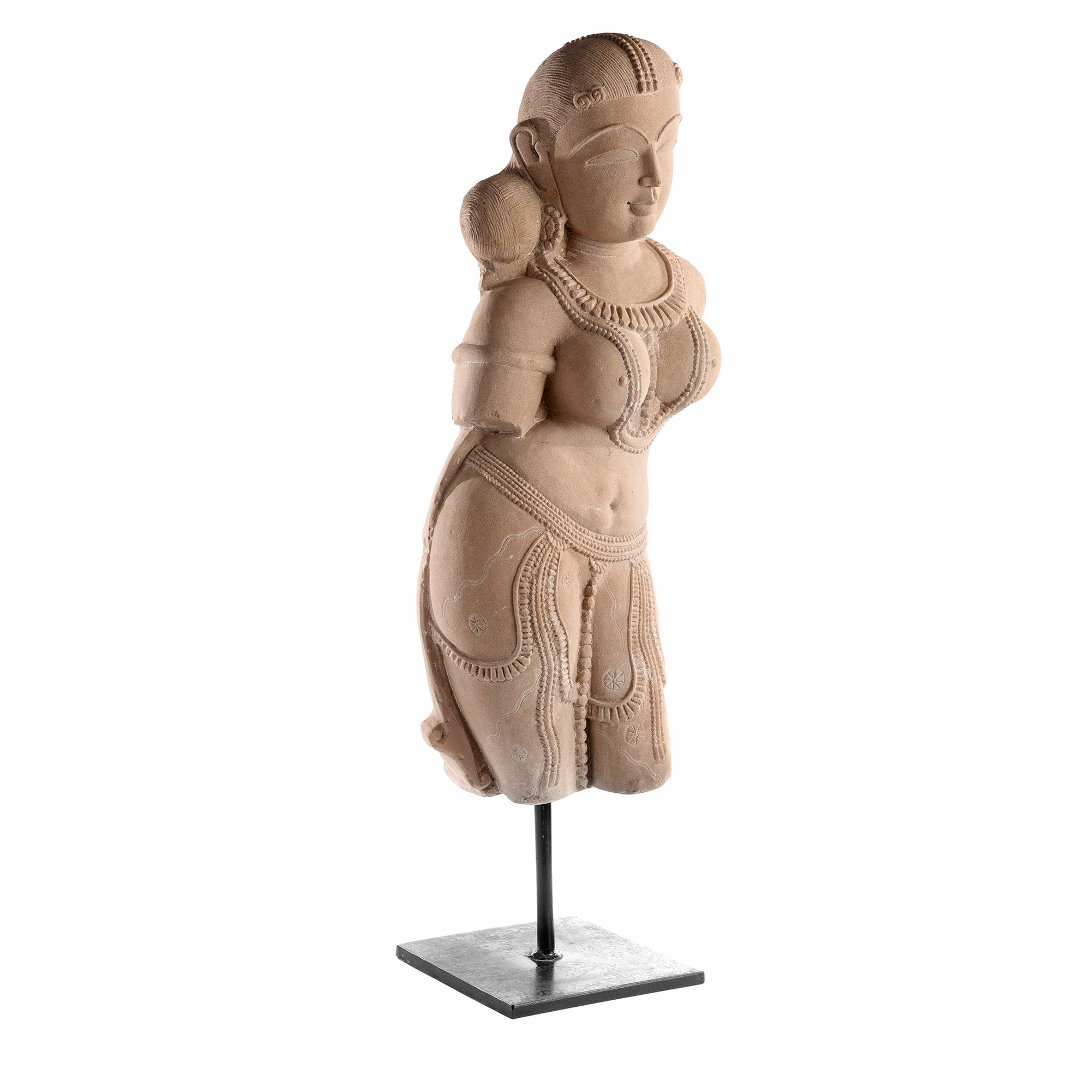 Carved Stone Apsara - 26 x 16 x 64 (wxdxh cms) - A6189
