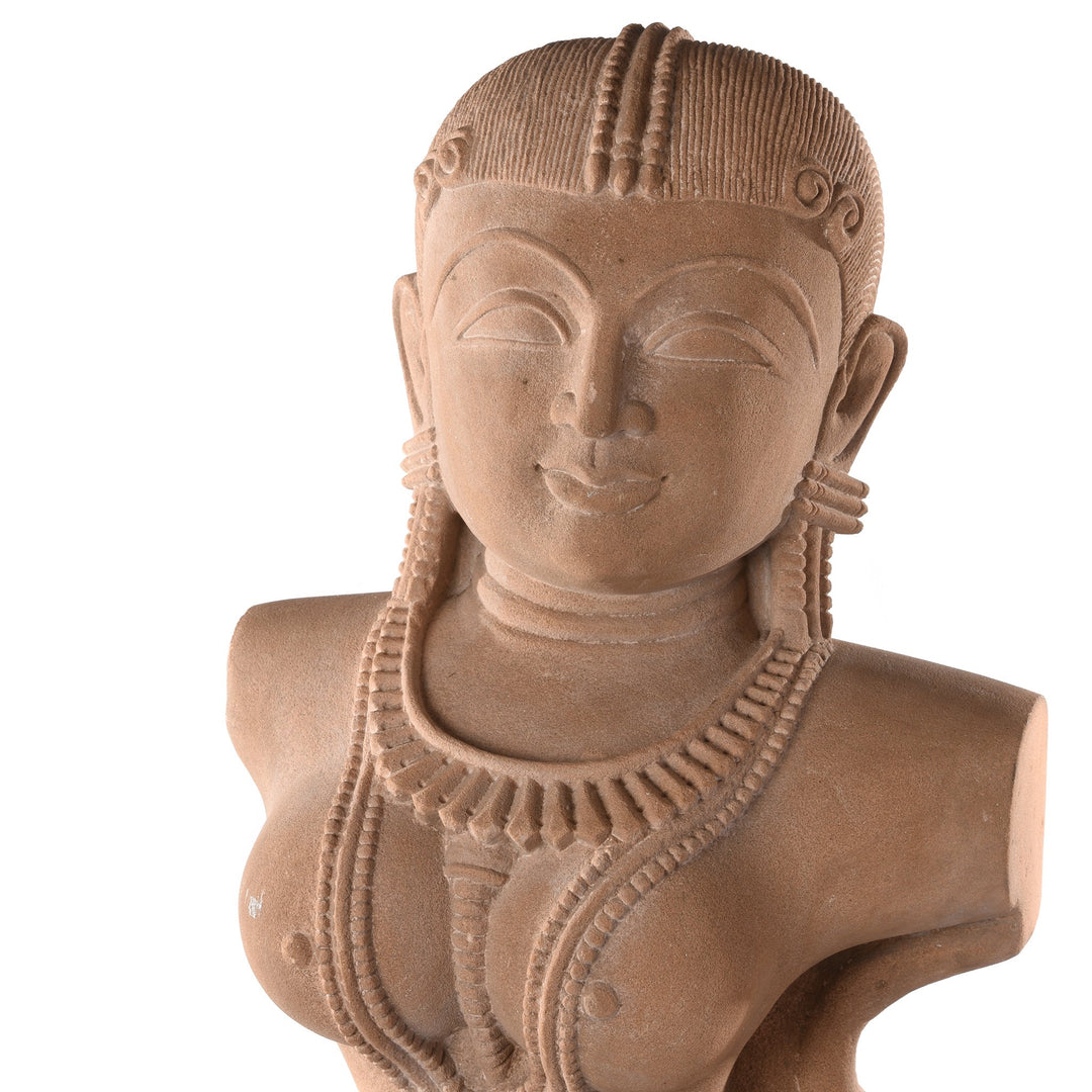 Carved Stone Apsara - 26 x 16 x 60 (wxdxh cms) - A6188