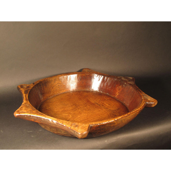 Carved Teak Bowl From Rajasthan - Ca 80 Yrs Old