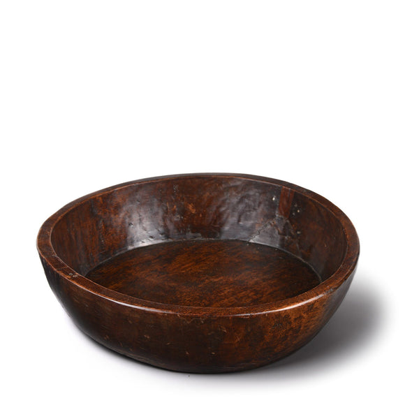 Carved Teak Bowl - Parath - Rajasthan - Ca 70 Yrs Old