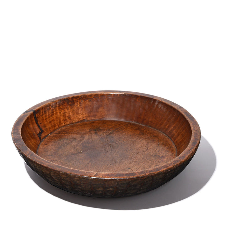 Carved Teak Bowl - Parath - Rajasthan - Ca 90 Yrs Old | Indigo Antiques