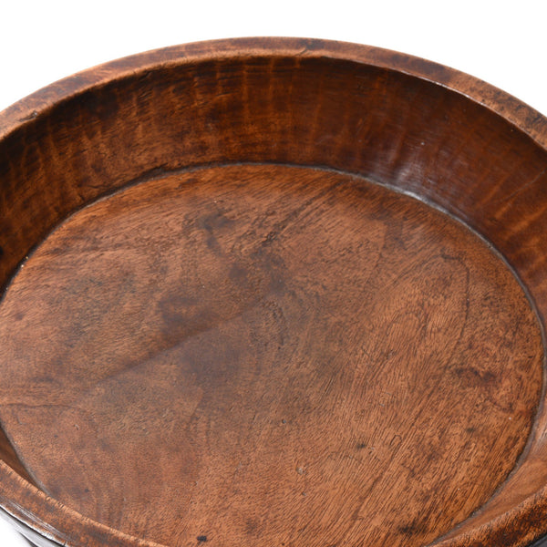 Carved Teak Bowl - Parath - Rajasthan - Ca 90 Yrs Old