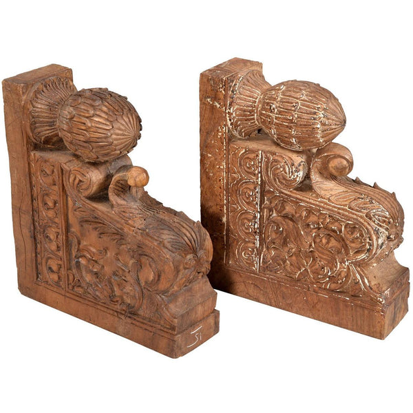 Carved Teak Corbel From Maharashtra - 19thC
