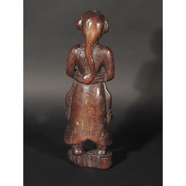 Carved Teak Doll From Banswara Tribal Region.- 19thC