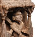 Carved Teak Panel Of Durga From Gujarat - 19thC