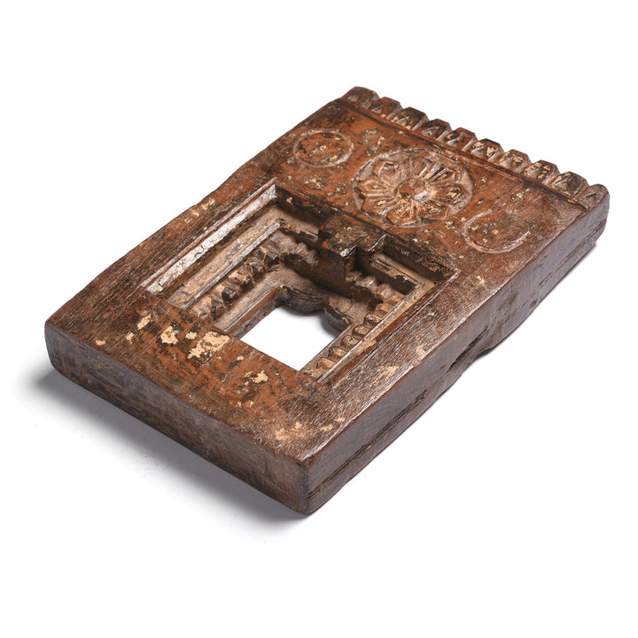 Old Carved Teak Votive Panel from Andra Pradesh - 19thC Tribal Indian Wall Art | Indigo Antiques