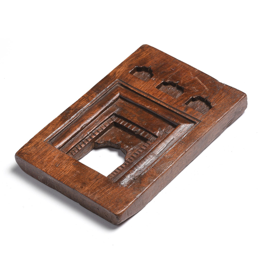 Old Carved Teak Votive Panel from Andra Pradesh - 19thC Tribal Indian Wall Art | Indigo Antiques