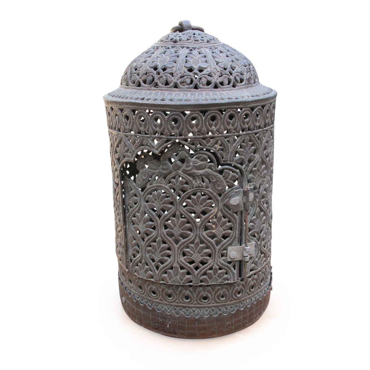 Copper Jali Lantern From Uttar Pradesh - 19Thc - 18 x 18 x 31(w x d x h cms) - A3917
