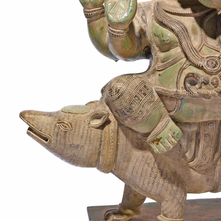 Detail Of Ganesh Statue - Bronze Reproduction | Indigo Antiques