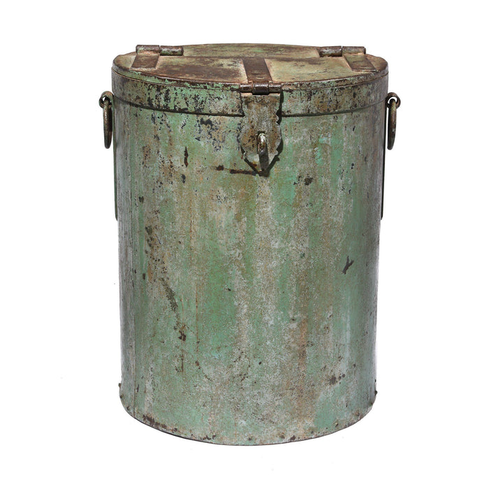 Painted Green Indian Grain Storage Bin From Rajasthan - Ca 1900 | Indigo Antiques