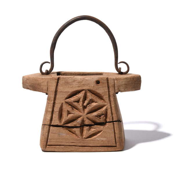 Indian Teak Ghee Pot From Rajasthan - 19thC