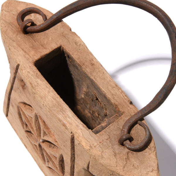 Indian Teak Ghee Pot From Rajasthan - 19thC