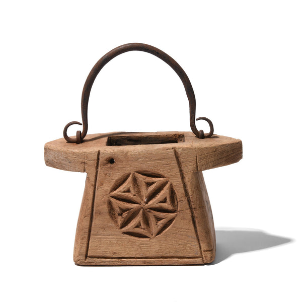Indian Teak Ghee Pot From Rajasthan - 19thC