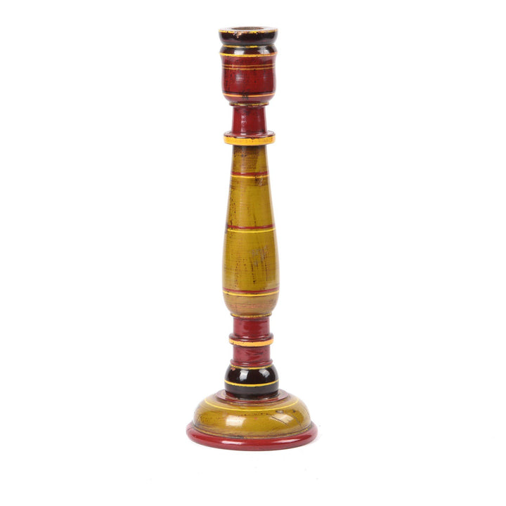 Lacquered Candle Stick From Rajasthan | Indigo Antiques