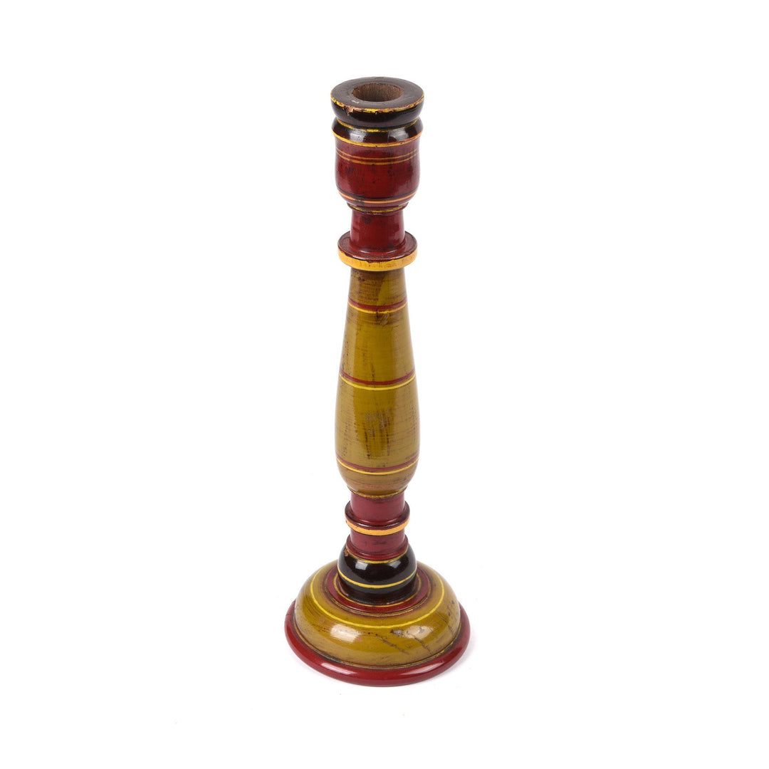 Lacquered Candle Stick From Rajasthan | Indigo Antiques