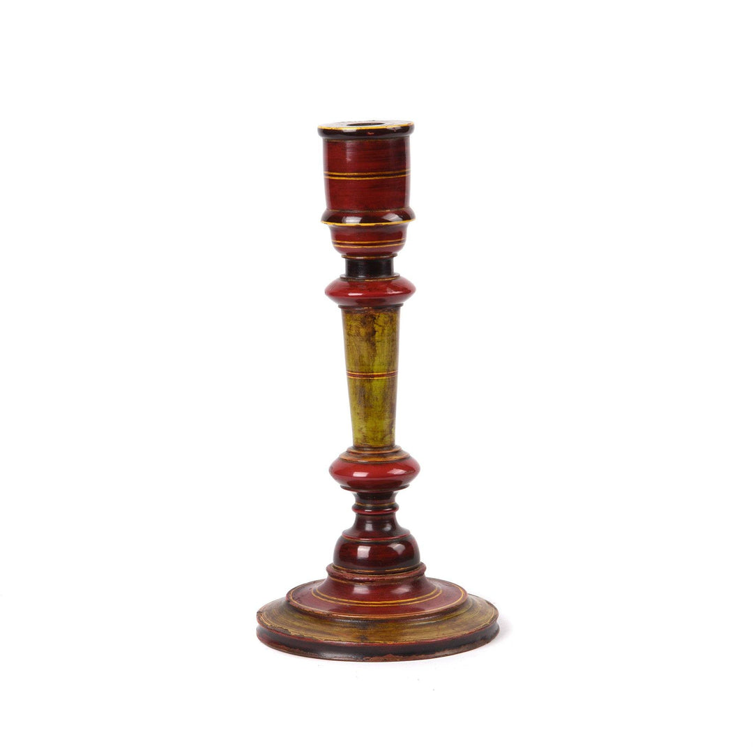 Lacquered Candle Stick From Rajasthan | Indigo Antiques