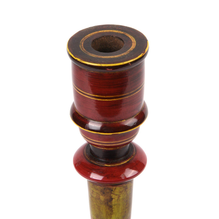 Lacquered Candle Stick From Rajasthan | Indigo Antiques