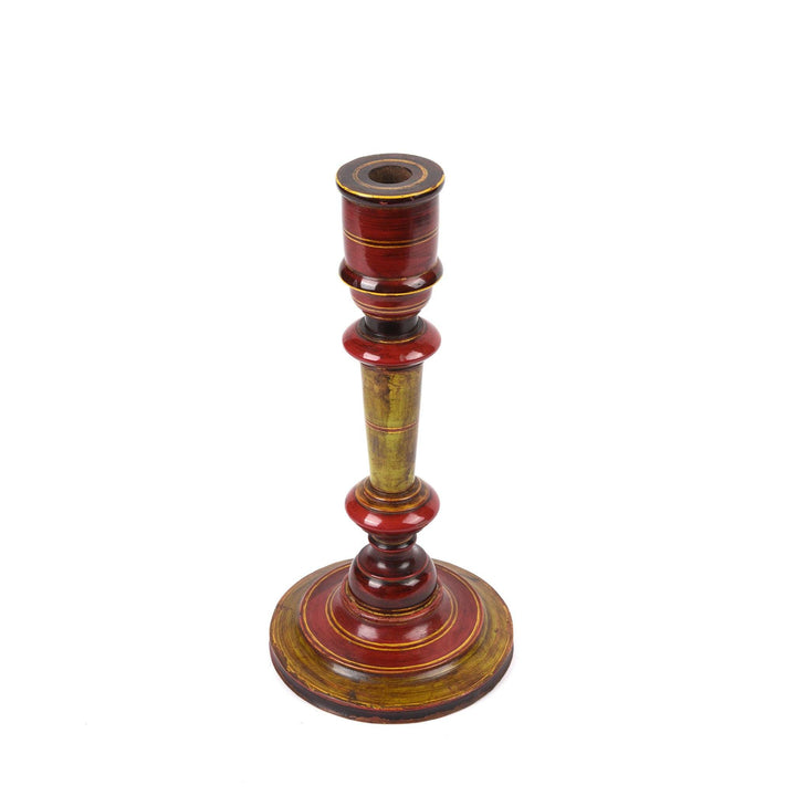 Lacquered Candle Stick From Rajasthan | Indigo Antiques