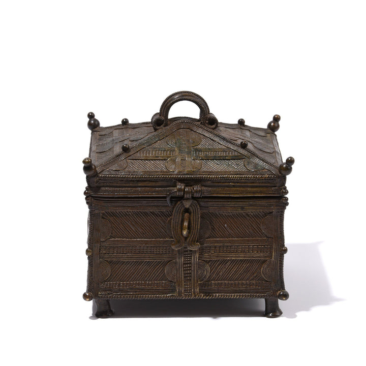 Old Brass Dhokra Money Box From Orissa - Late 19thC | Indigo Antiques