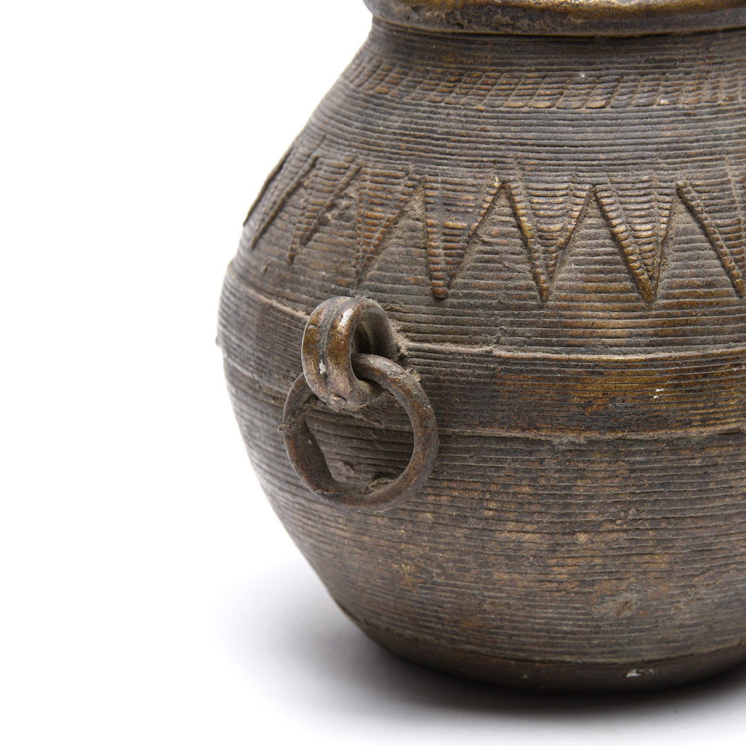 Old Brass Dhokra Rice Measure From Orissa - Early 20thC | Indigo Oriental Antiques
