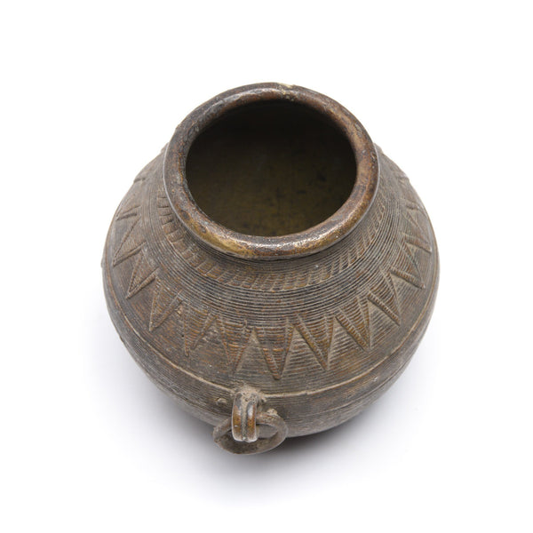 Old Brass Dhokra Rice Measure From Sundergarh, Orissa - Early 20thC Old Brass Dhokra Rice Measure From Sundergarh, Orissa - Early 20thC