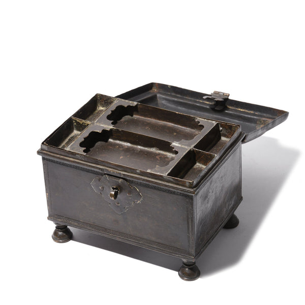 Old Brass Jewellery Box From India - 19thC