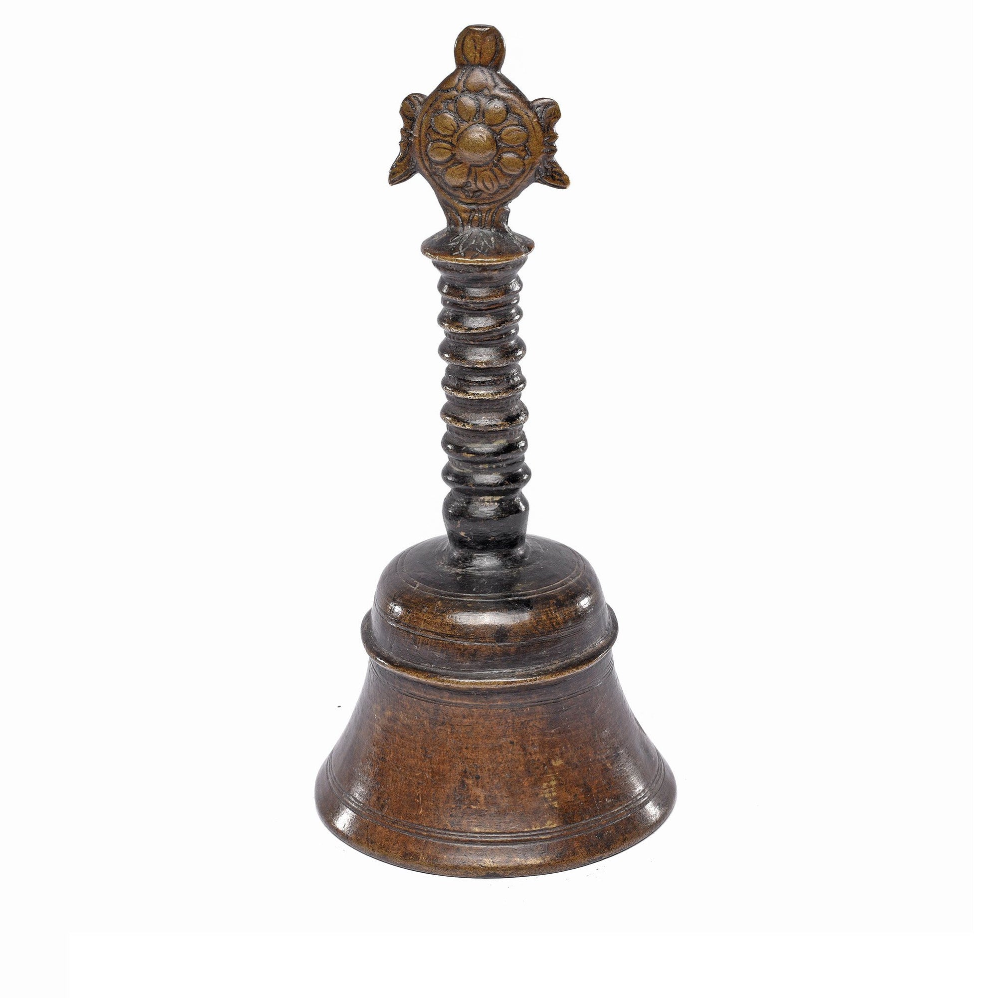 Antique Old Brass Vishnu Hindu Puja Bell From North India - Late 19thC | Indigo Antiques