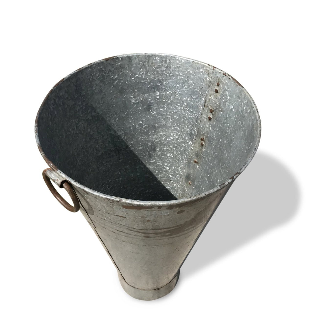 Old Galvanised Iron Tapered Bucket From Rajasthan