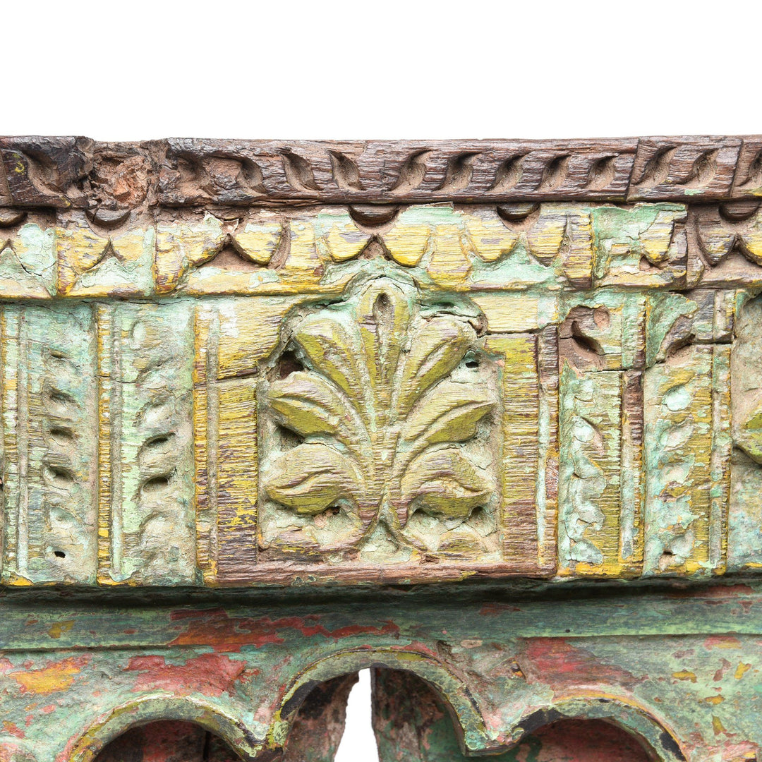 Old Green Painted Indian Window From Banswara Tribal Area - 19thC | Indigo Antiques