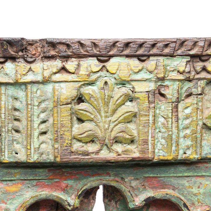 Old Green Painted Indian Window From Banswara Tribal Area - 19thC | Indigo Antiques