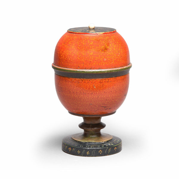 Old Indian Spotted Lacquer Pot From Kutch - 19thC