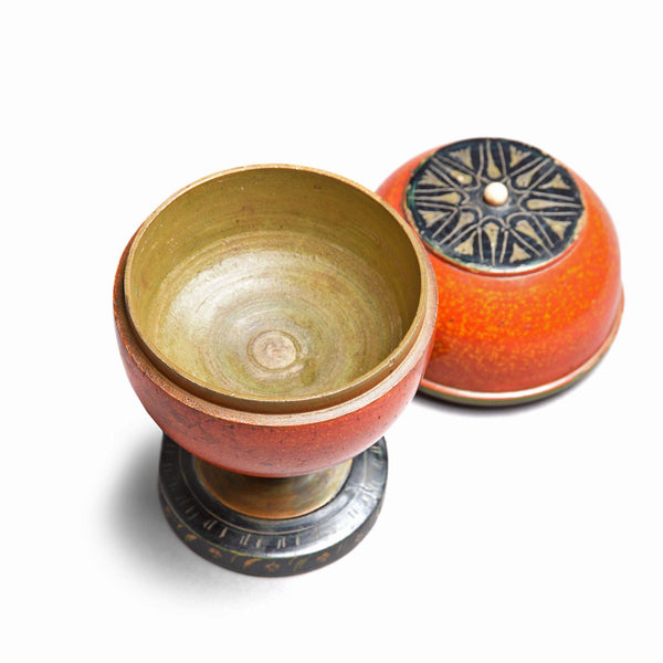 Old Indian Spotted Lacquer Pot From Kutch - 19thC