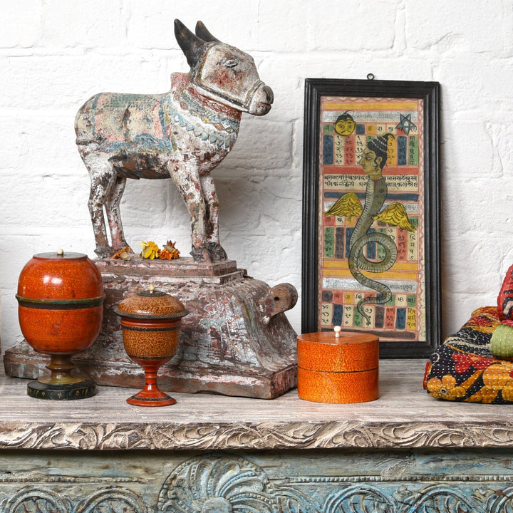 Exceptional Spotted Lacquer Box From Bikaner - 19thC