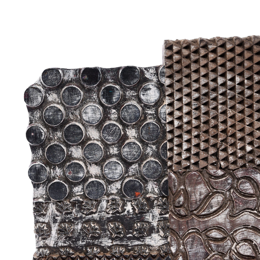 Old Textile Printing Blocks On a Stand - Ca 75 Yrs Old | Indigo Oriental Antiques