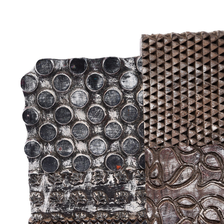 Old Textile Printing Blocks On a Stand - Ca 75 Yrs Old | Indigo Oriental Antiques