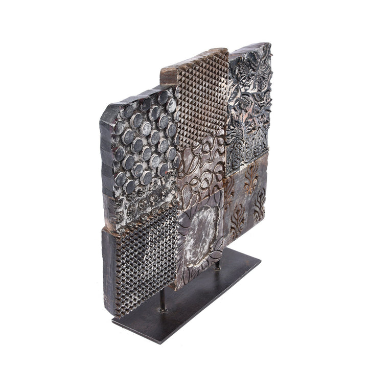 Old Textile Printing Blocks On a Stand - Ca 75 Yrs Old | Indigo Oriental Antiques