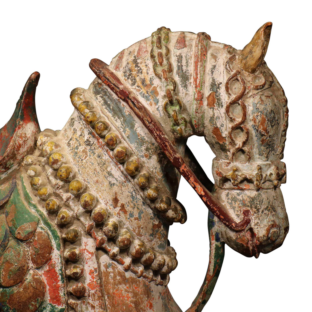 Painted Carved Mughal Horse from Gujarat - Early 19thC | Indigo Oriental Antiques