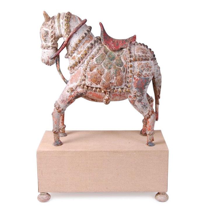 Painted Carved Mughal Horse from Gujarat - Early 19thC | Indigo Oriental Antiques