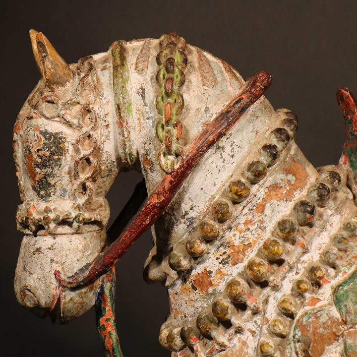 Painted Carved Mughal Horse from Gujarat - Early 19thC | Indigo Oriental Antiques