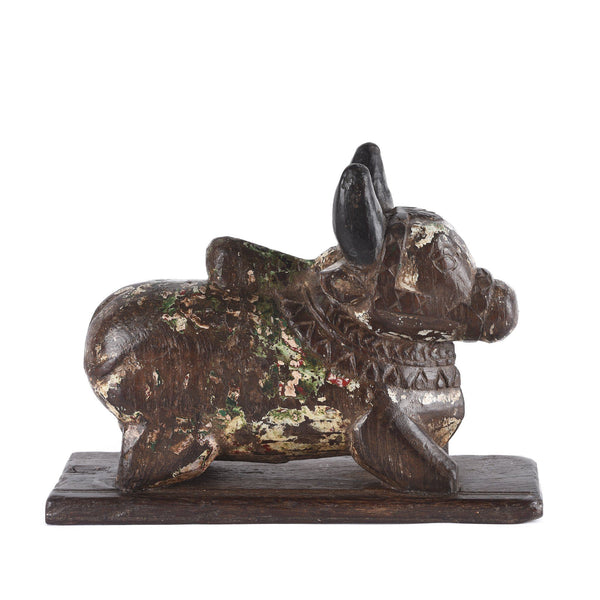 Painted Indian Nandi Bull Figurine From Rajasthan - Ca 1920
