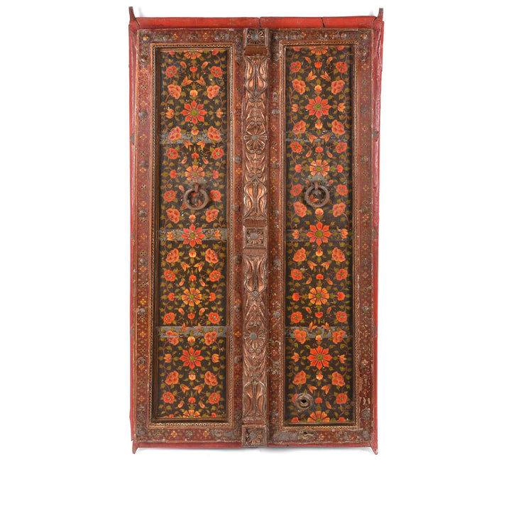 Painted Indian Window Shutter From Bikaner - 19thC