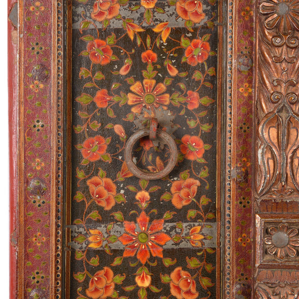 Painted Indian Window Shutter From Bikaner - 18thC