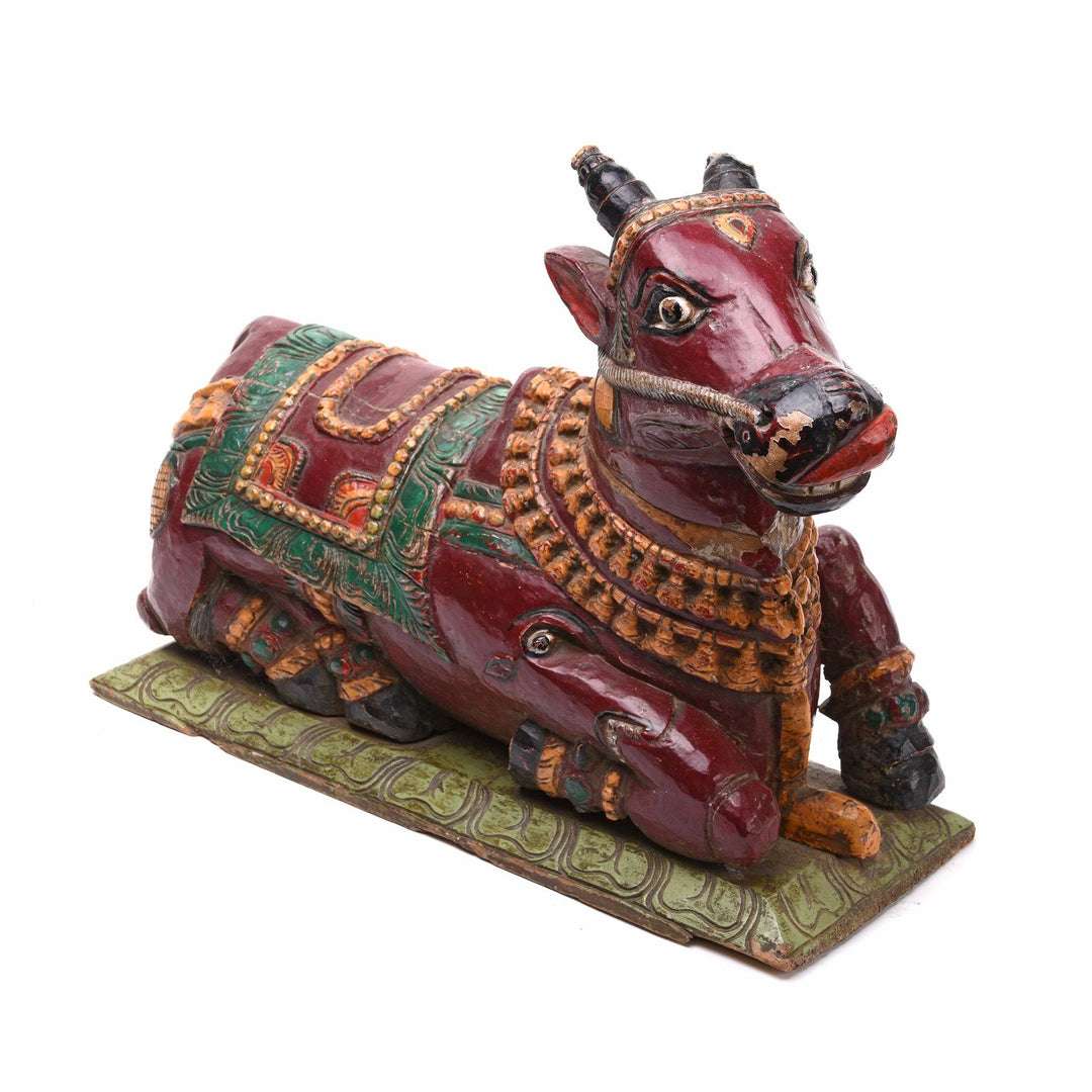 Painted Indian Nandi Bull From Tamil Nadu - Ca 1920 | Indigo Antiques
