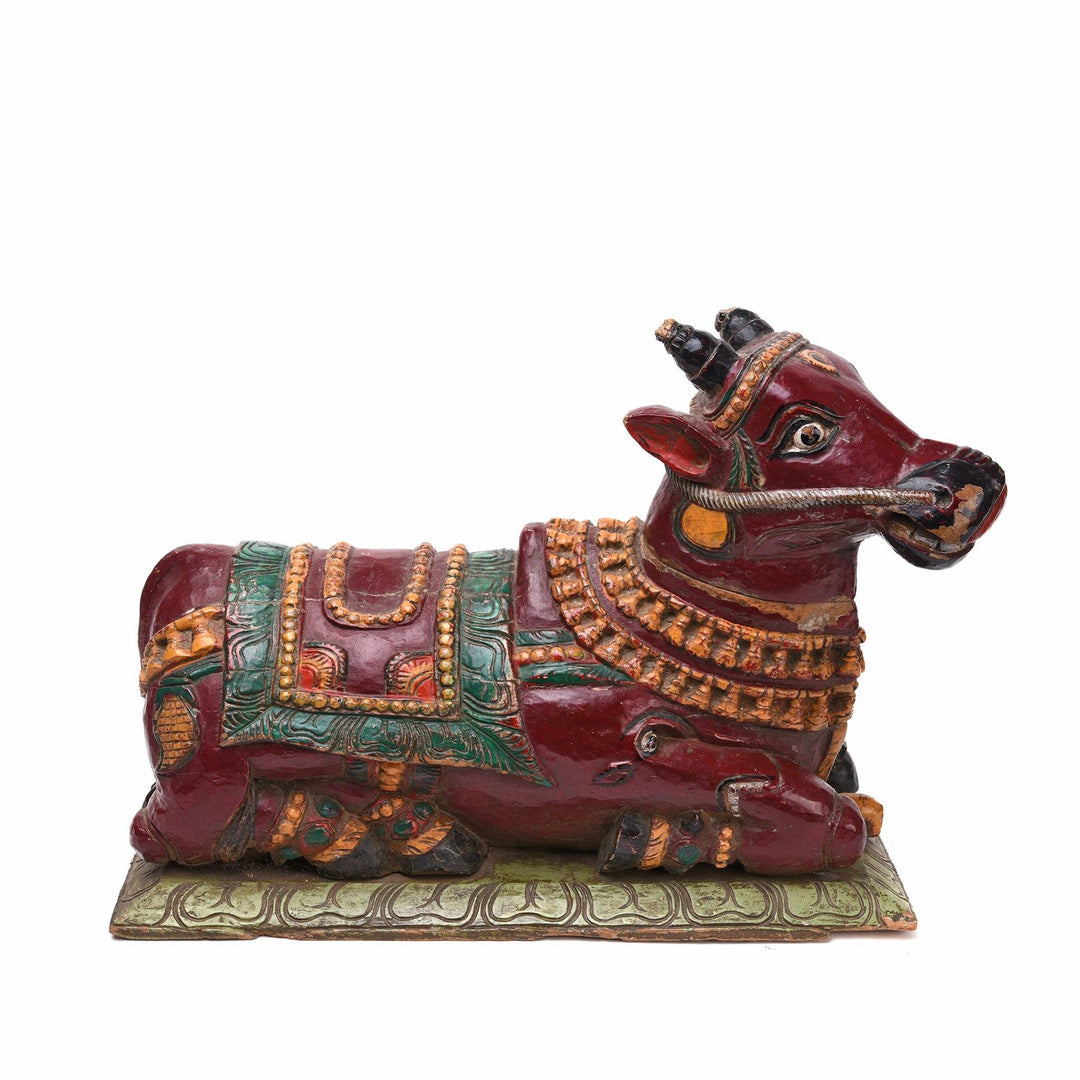 Painted Indian Nandi Bull From Tamil Nadu - Ca 1920 | Indigo Antiques