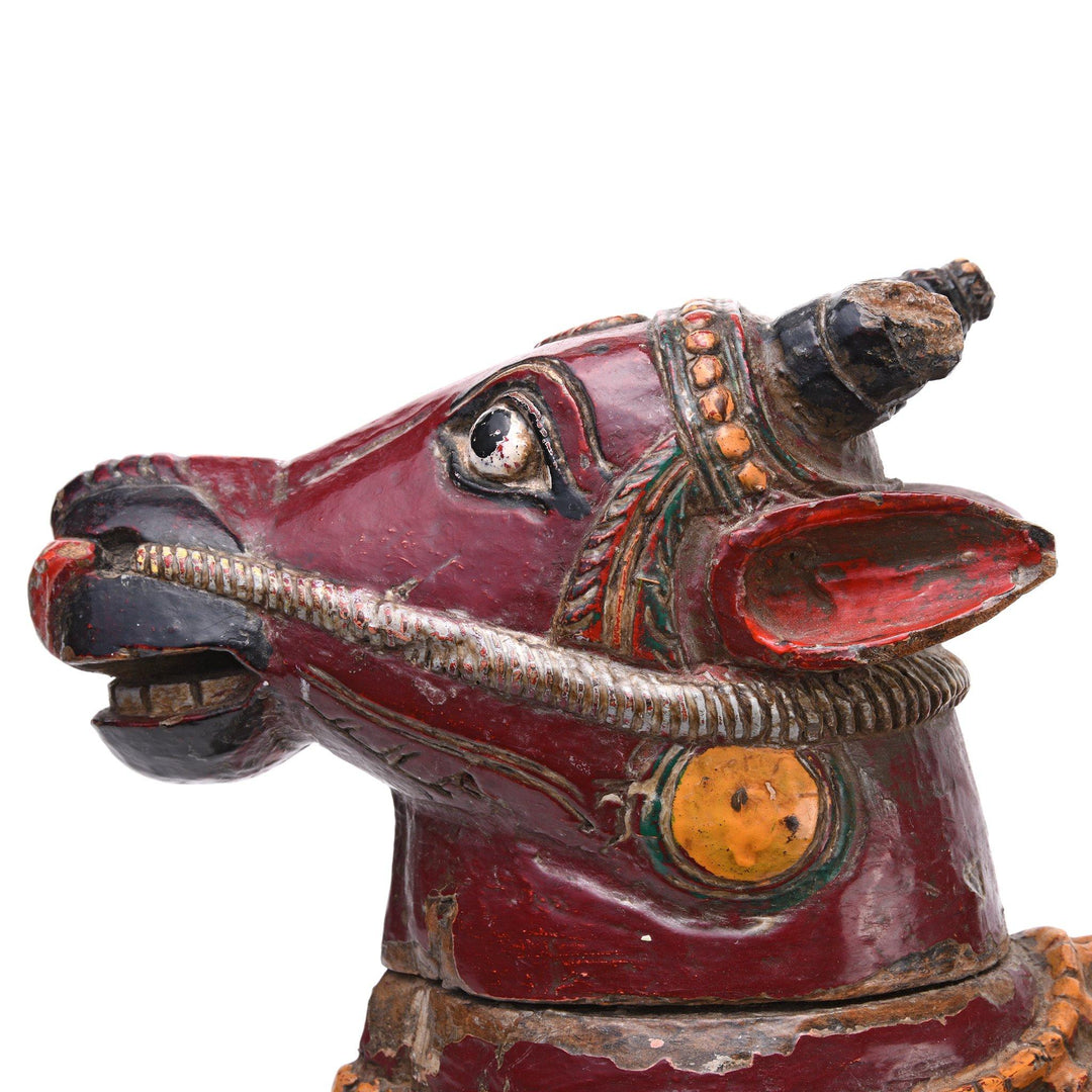 Painted Indian Nandi Bull From Tamil Nadu - Ca 1920 | Indigo Antiques