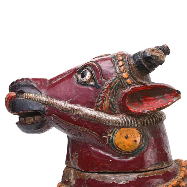 Painted Indian Nandi Bull From Tamil Nadu - Ca 1920 | Indigo Antiques