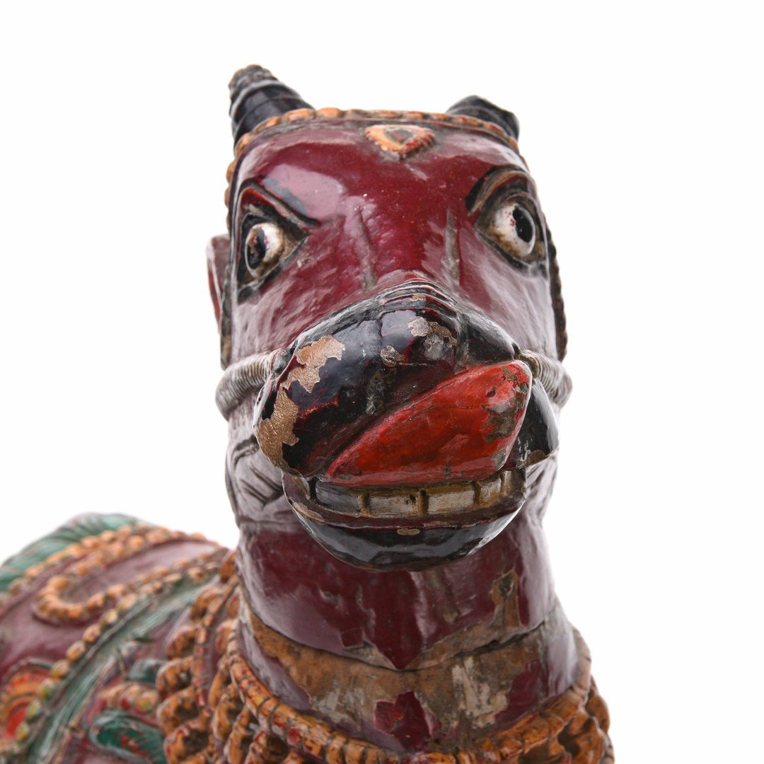 Painted Indian Nandi Bull From Tamil Nadu - Ca 1920 | Indigo Antiques